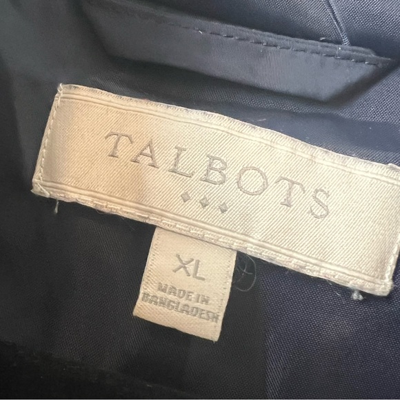 Talbots Navy Diamond Quilted Barn Chore Coat Jacket XL Snap Front hidden pockets - Picture 4 of 8